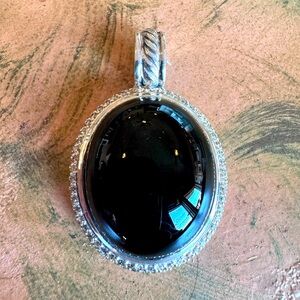 David Yurman pendant with large black onyx and diamonds